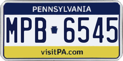 PA license plate MPB6545