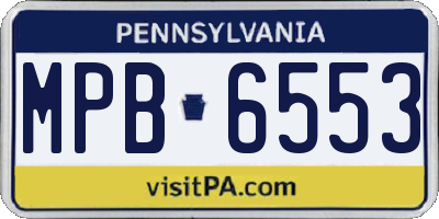 PA license plate MPB6553