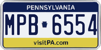 PA license plate MPB6554