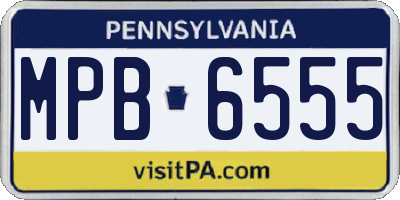 PA license plate MPB6555