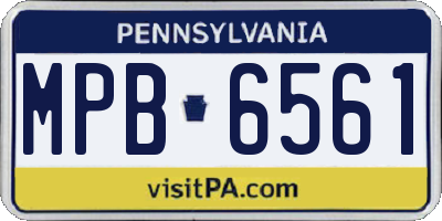 PA license plate MPB6561