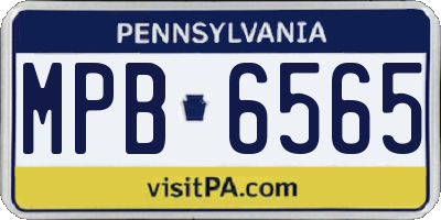 PA license plate MPB6565