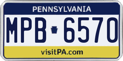 PA license plate MPB6570