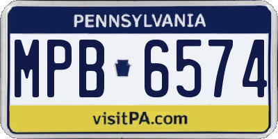 PA license plate MPB6574