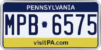 PA license plate MPB6575