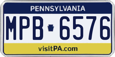 PA license plate MPB6576