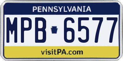 PA license plate MPB6577