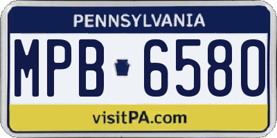 PA license plate MPB6580