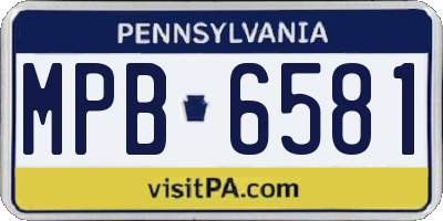 PA license plate MPB6581