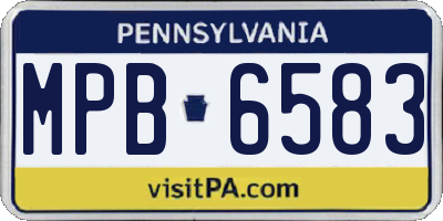 PA license plate MPB6583