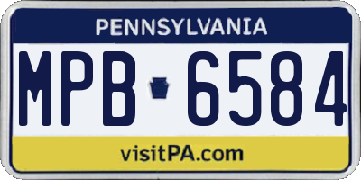 PA license plate MPB6584