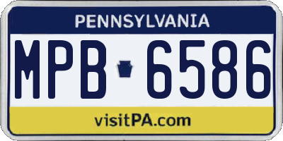 PA license plate MPB6586