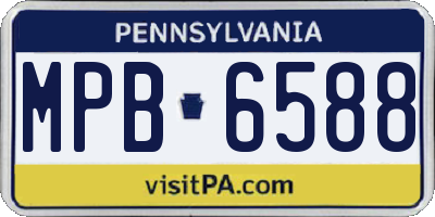 PA license plate MPB6588