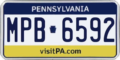 PA license plate MPB6592