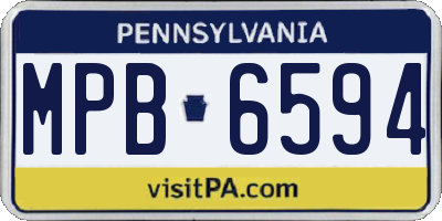PA license plate MPB6594