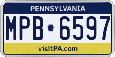 PA license plate MPB6597