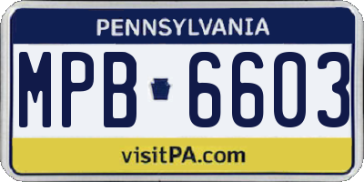 PA license plate MPB6603