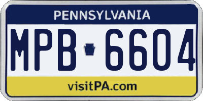PA license plate MPB6604