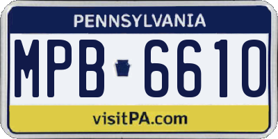 PA license plate MPB6610