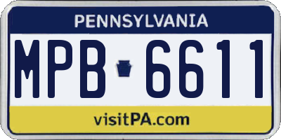 PA license plate MPB6611