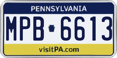PA license plate MPB6613