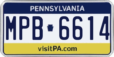 PA license plate MPB6614