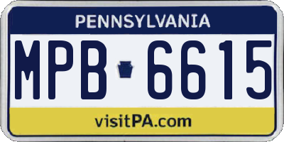 PA license plate MPB6615