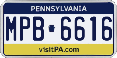 PA license plate MPB6616