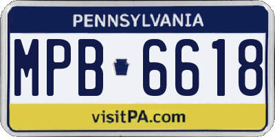 PA license plate MPB6618