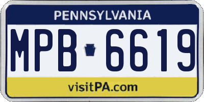 PA license plate MPB6619