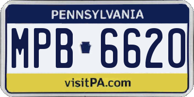 PA license plate MPB6620