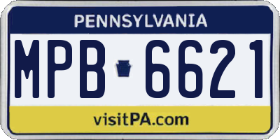 PA license plate MPB6621