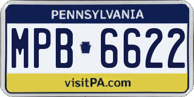PA license plate MPB6622