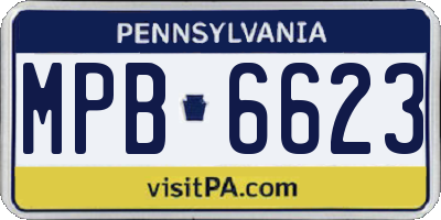 PA license plate MPB6623