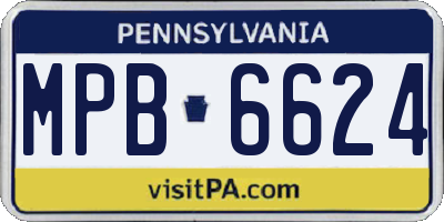 PA license plate MPB6624