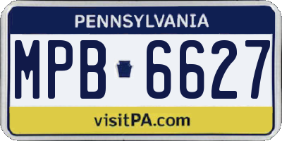 PA license plate MPB6627