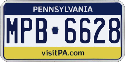 PA license plate MPB6628