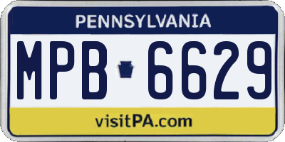 PA license plate MPB6629
