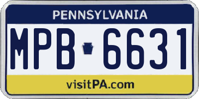 PA license plate MPB6631