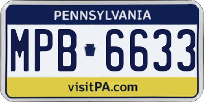 PA license plate MPB6633