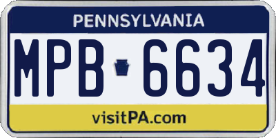 PA license plate MPB6634