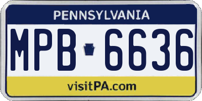 PA license plate MPB6636