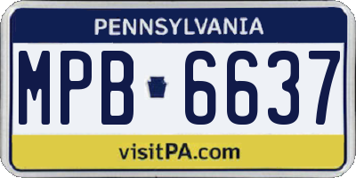 PA license plate MPB6637