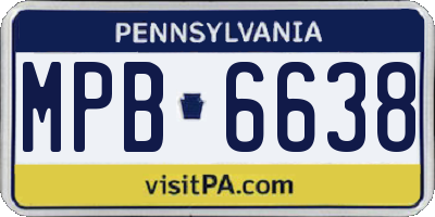 PA license plate MPB6638