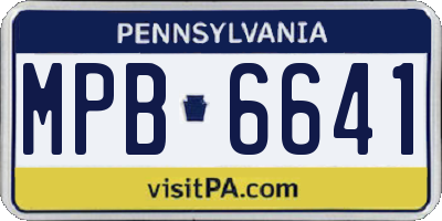 PA license plate MPB6641