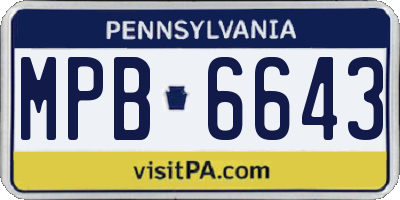 PA license plate MPB6643