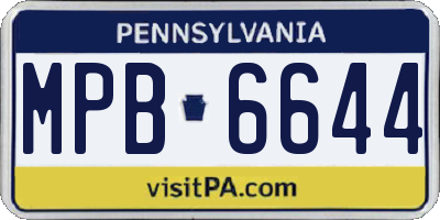 PA license plate MPB6644