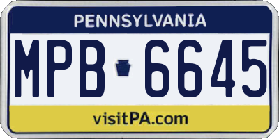 PA license plate MPB6645