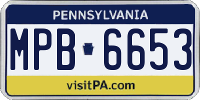 PA license plate MPB6653