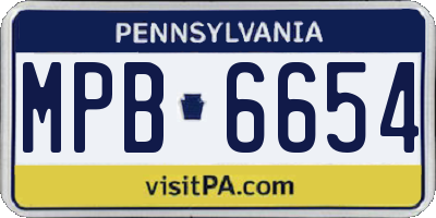 PA license plate MPB6654